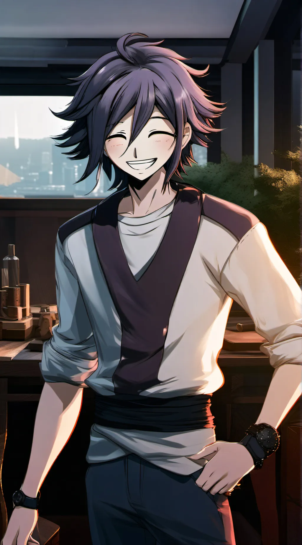 ai character: Kokichi Ouma background