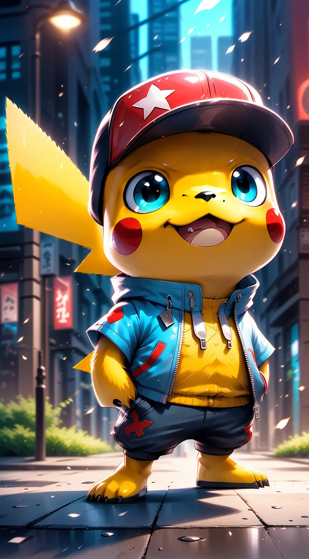 ai character: pika dragon  background