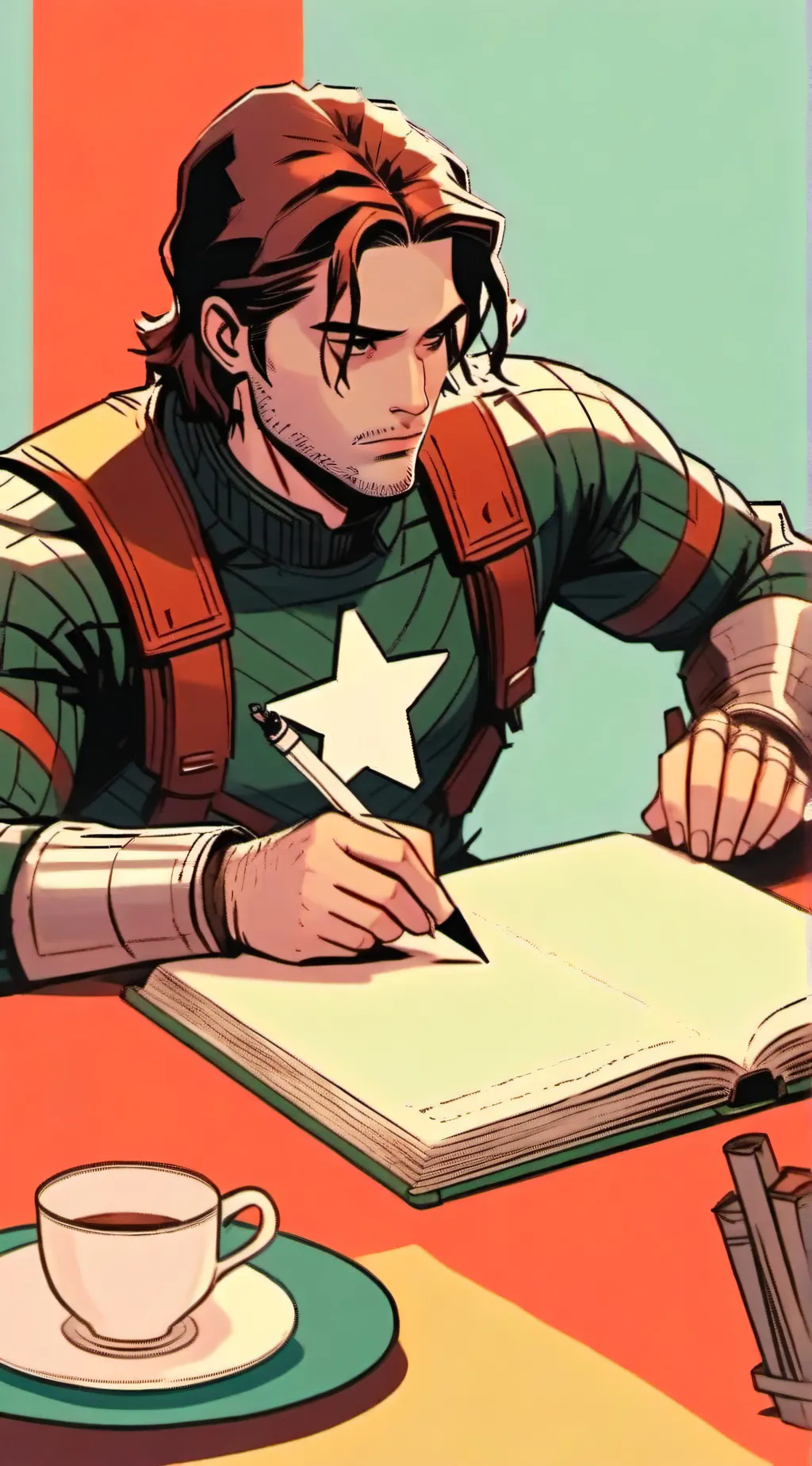 ai character: James Bucky Barnes background