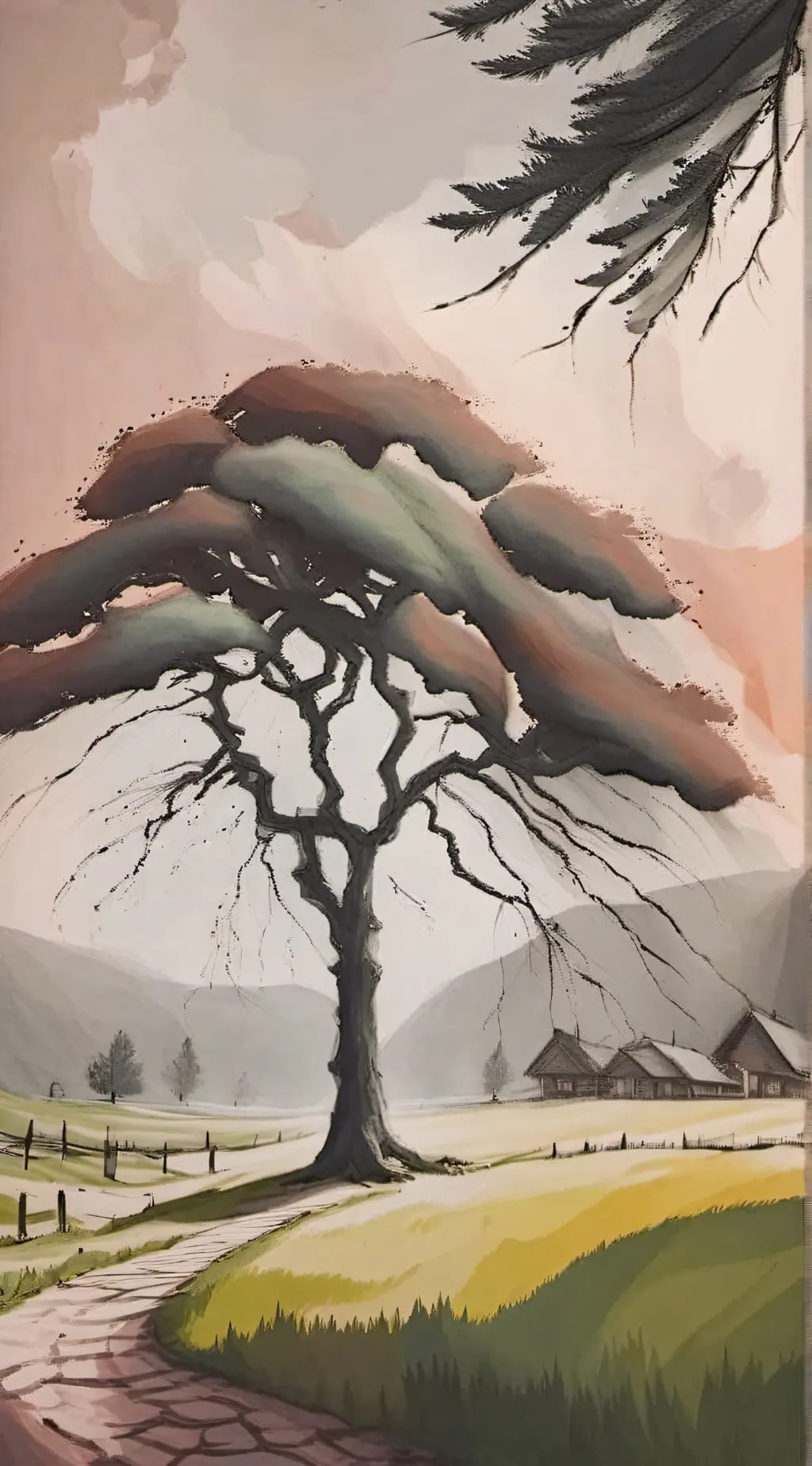 ai character: grass and nature background