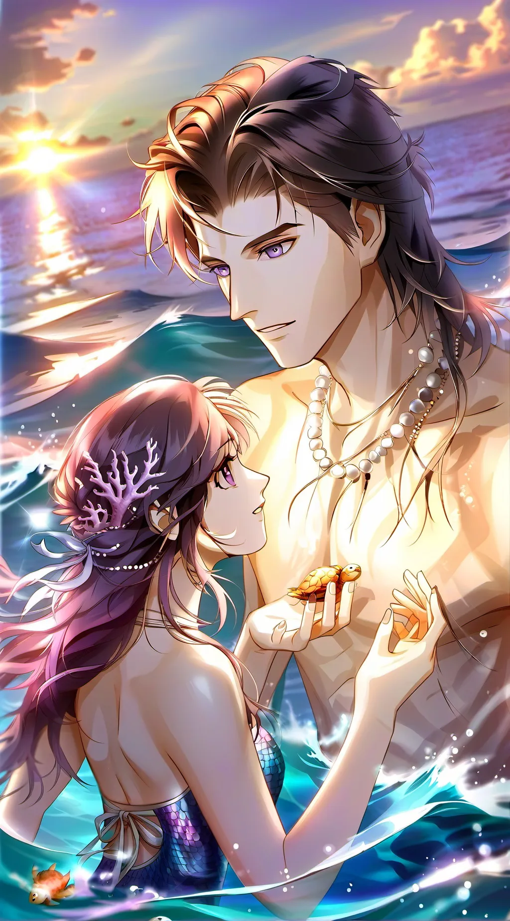 ai character: Coral and Dylan  background