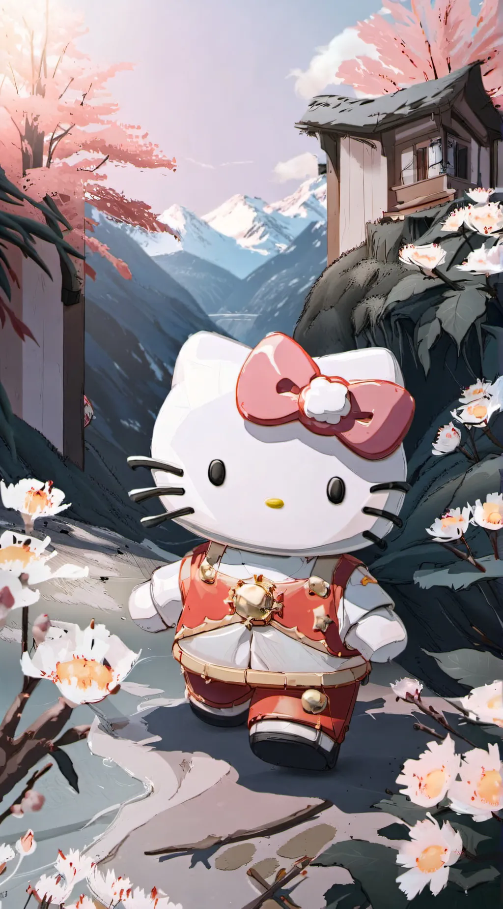 ai character: Hello kitty background