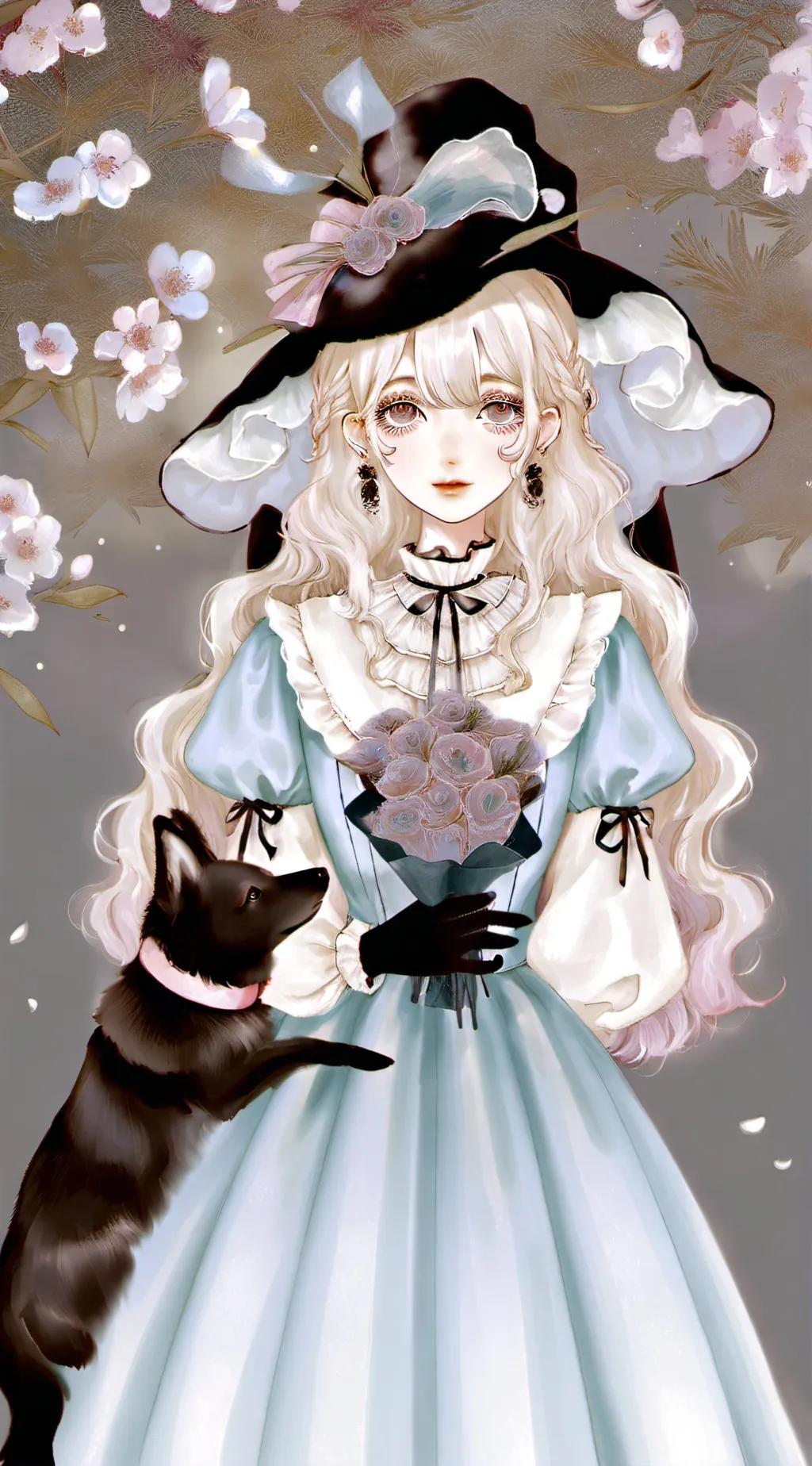 ai character: Violet background