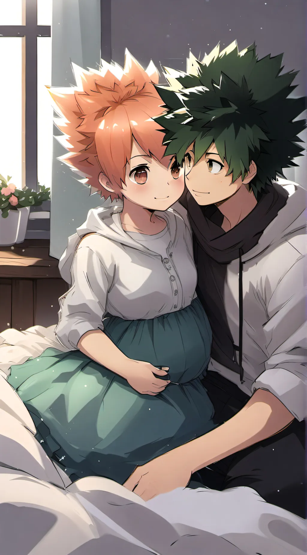 ai character: pregnant Bakugo  background