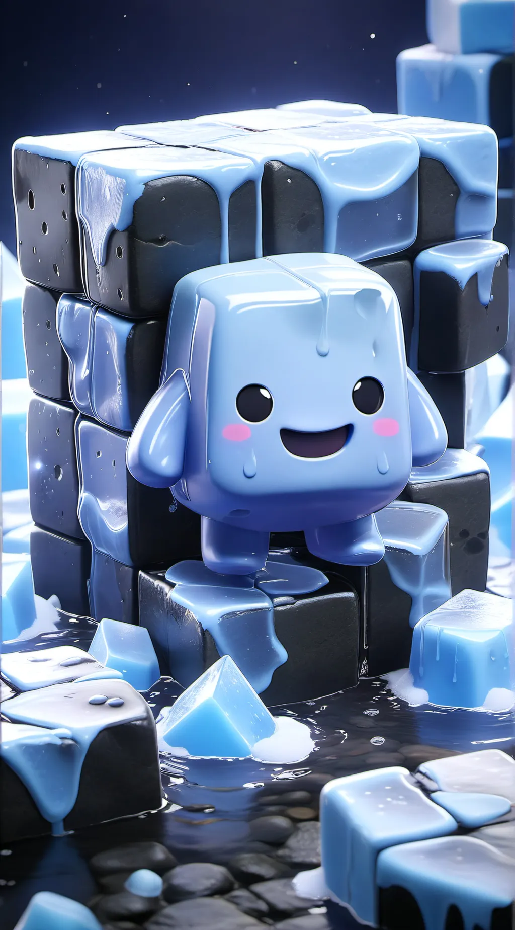 ai character: slime-block background