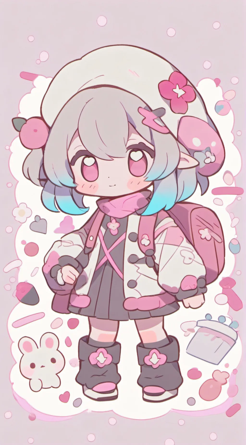 ai character: Macaron background