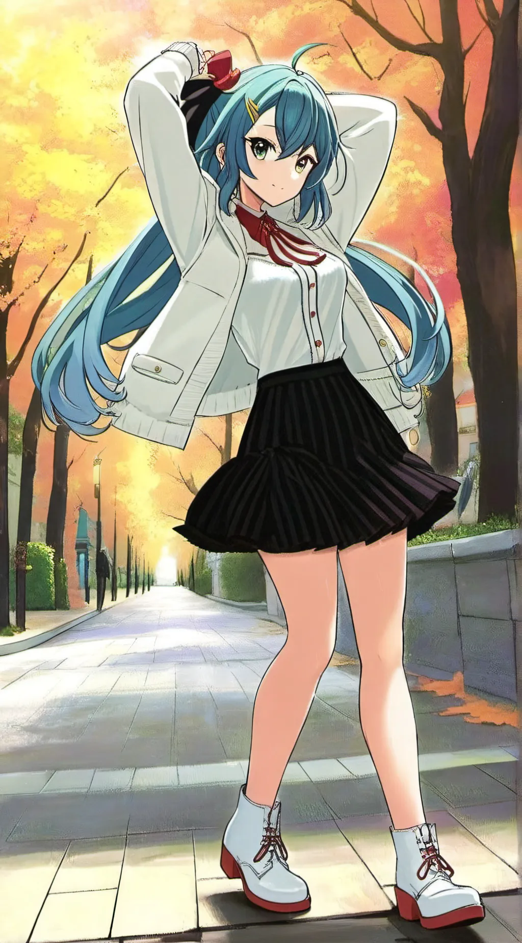 ai character: Dinosaur Girl background