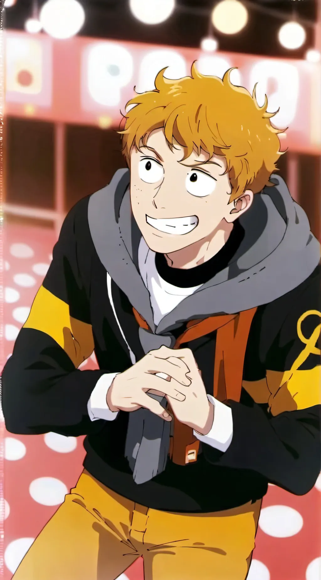 ai character: human SpongeBob  background