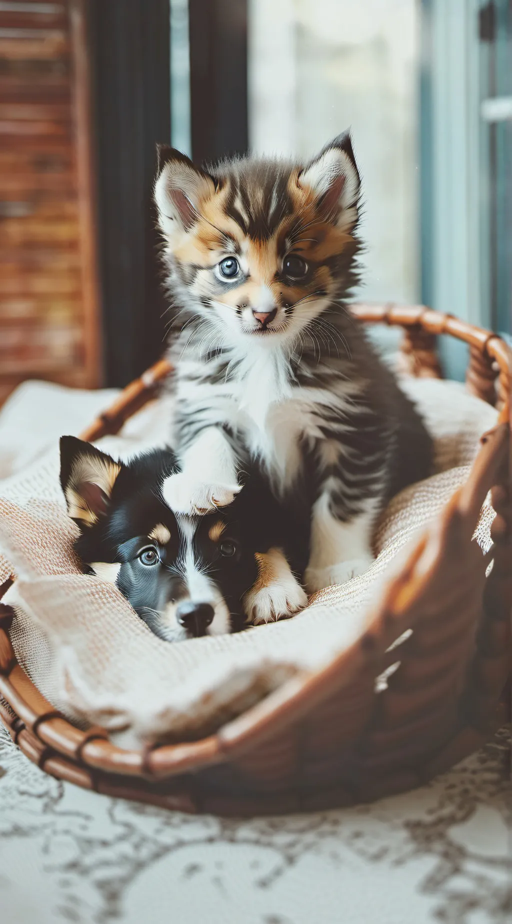 ai character: Mosy and daisy  background