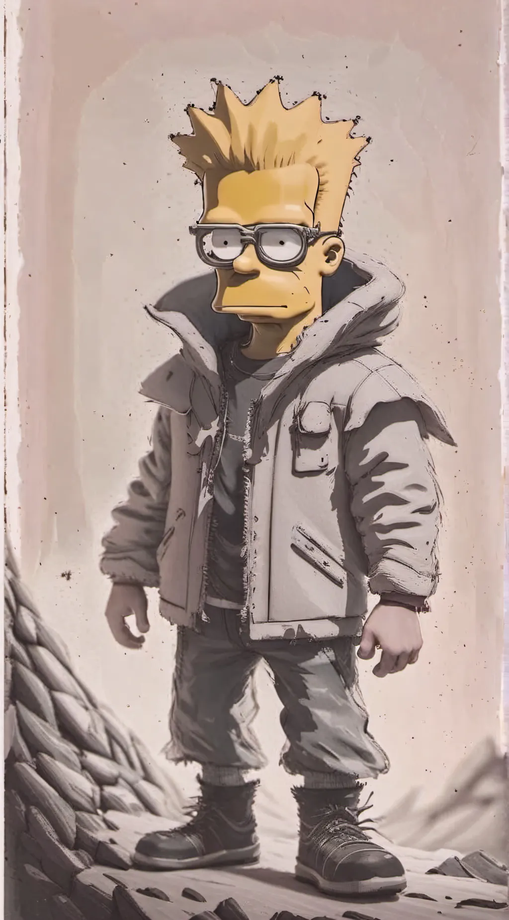 ai character: bart simpling  background