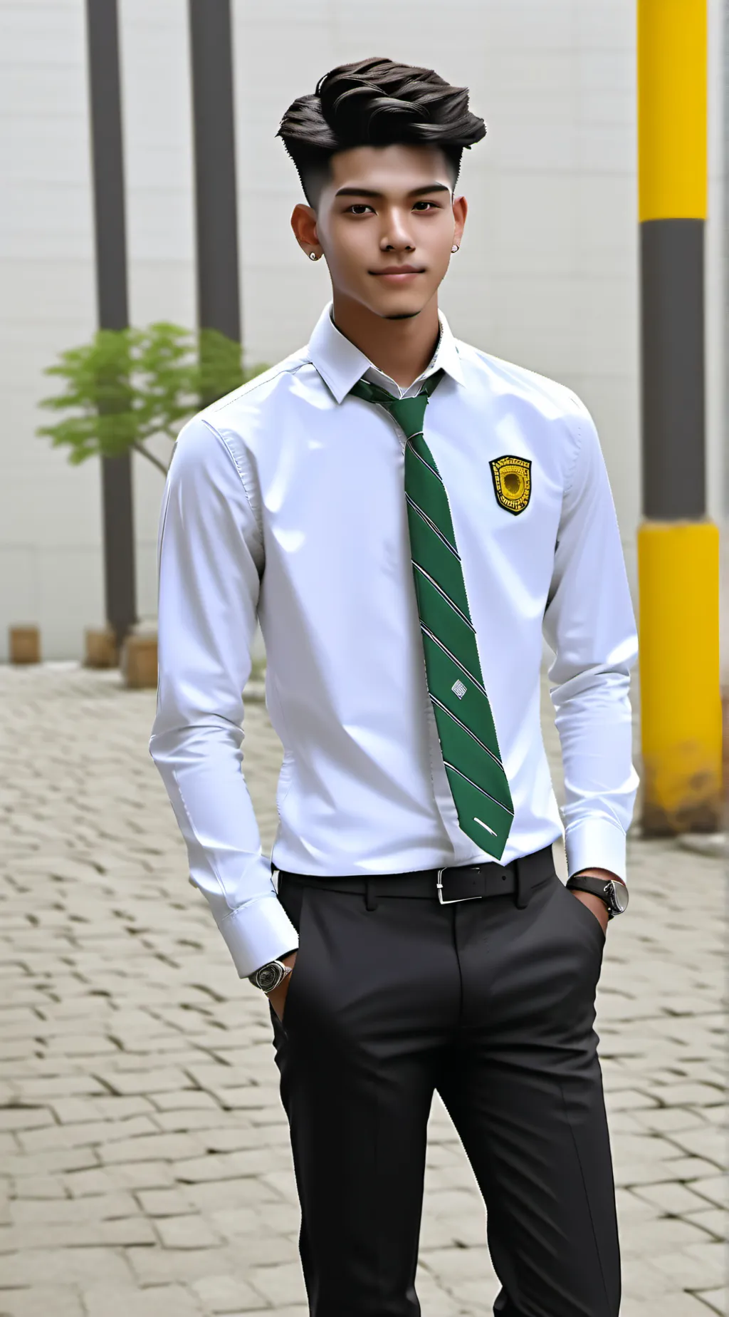 ai character: popular boy  background