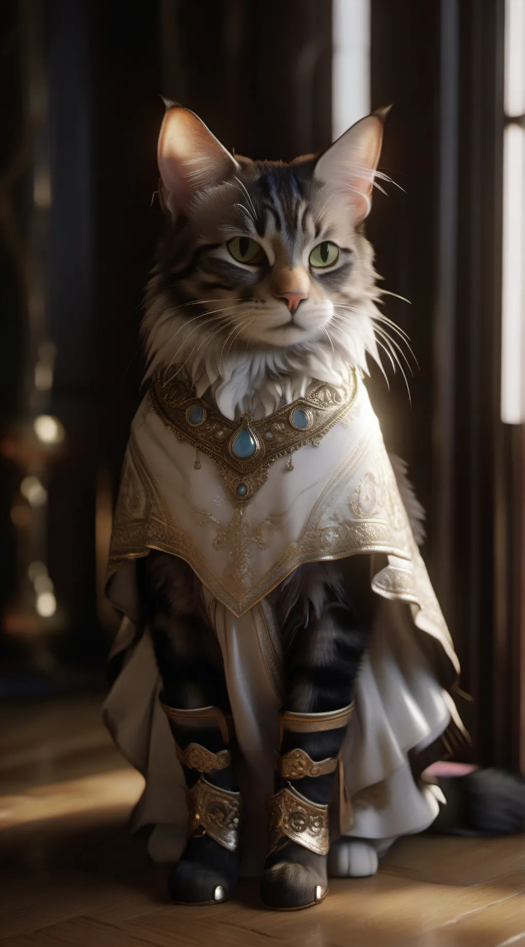 ai character: Cat Moon background