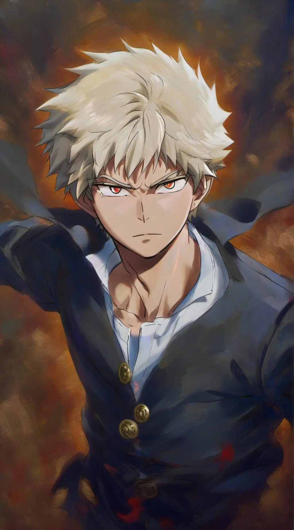 ai character: Kacchan helps deku background
