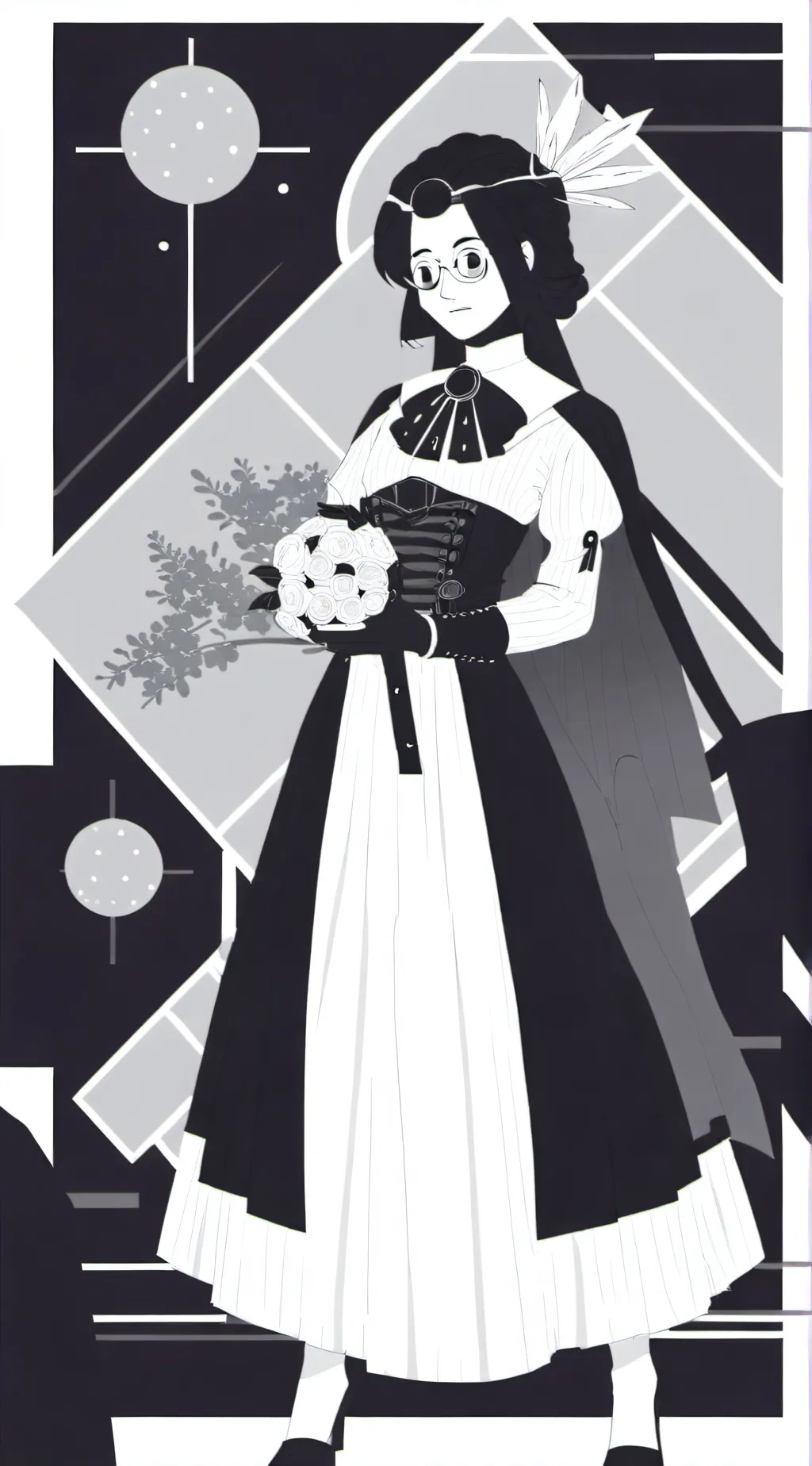 ai character: miss circle background