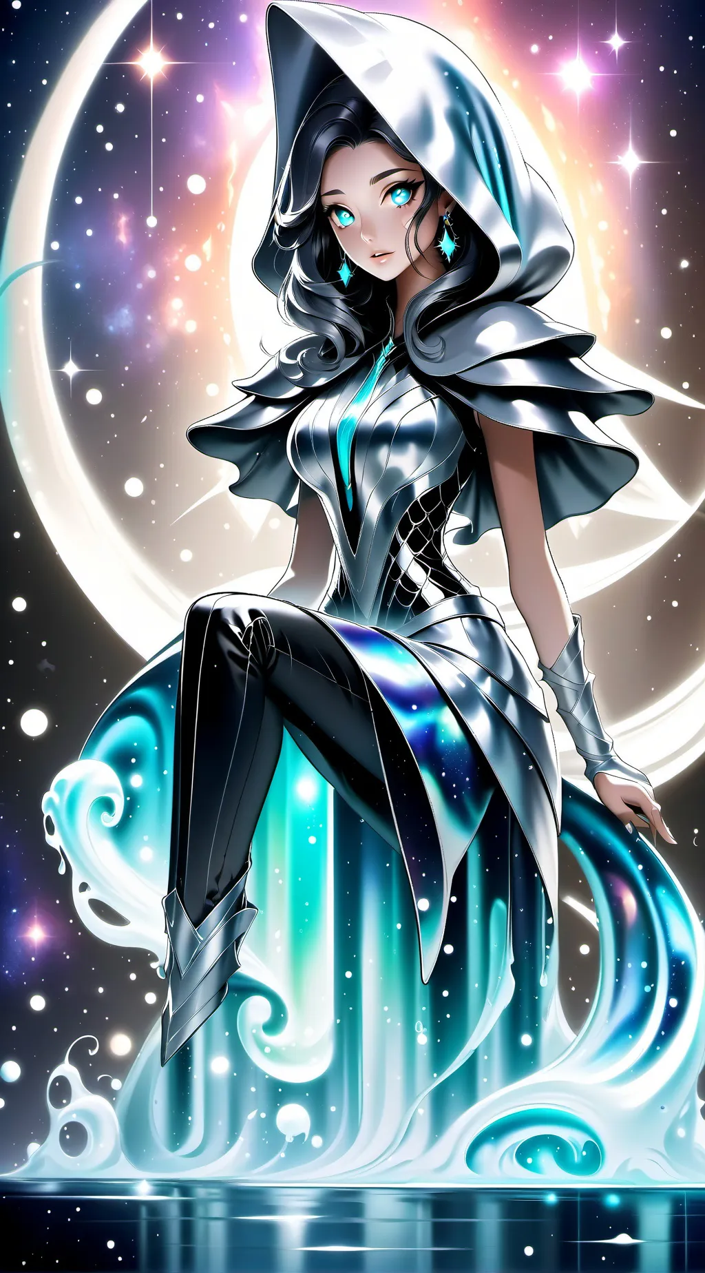ai character: galaxy background