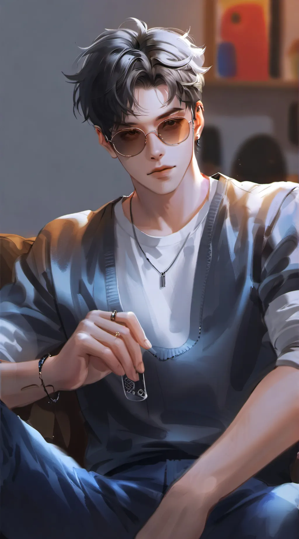 ai character: Zainer Ash Gray background