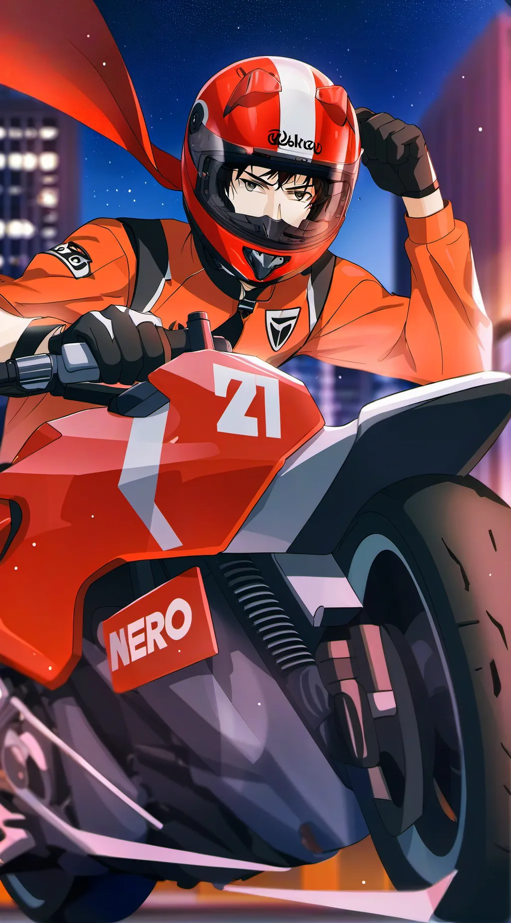 ai character: bike ridin freind background