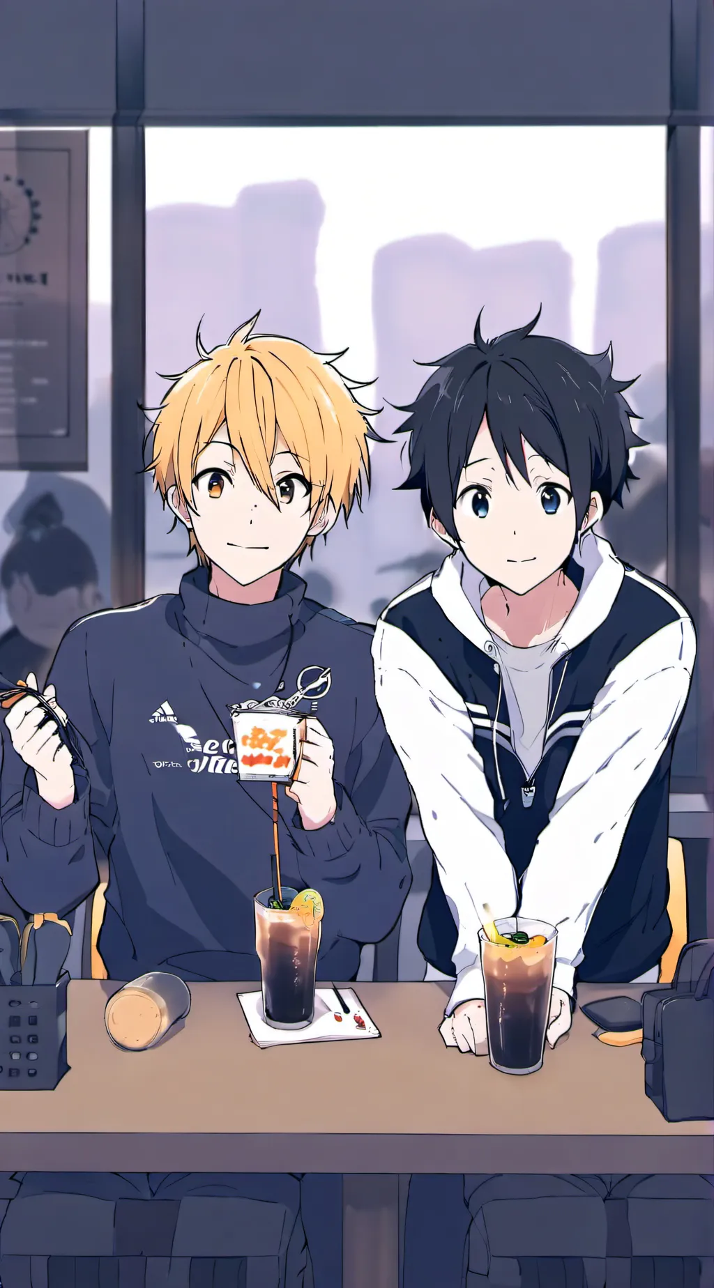 ai character: bakugo & deku background