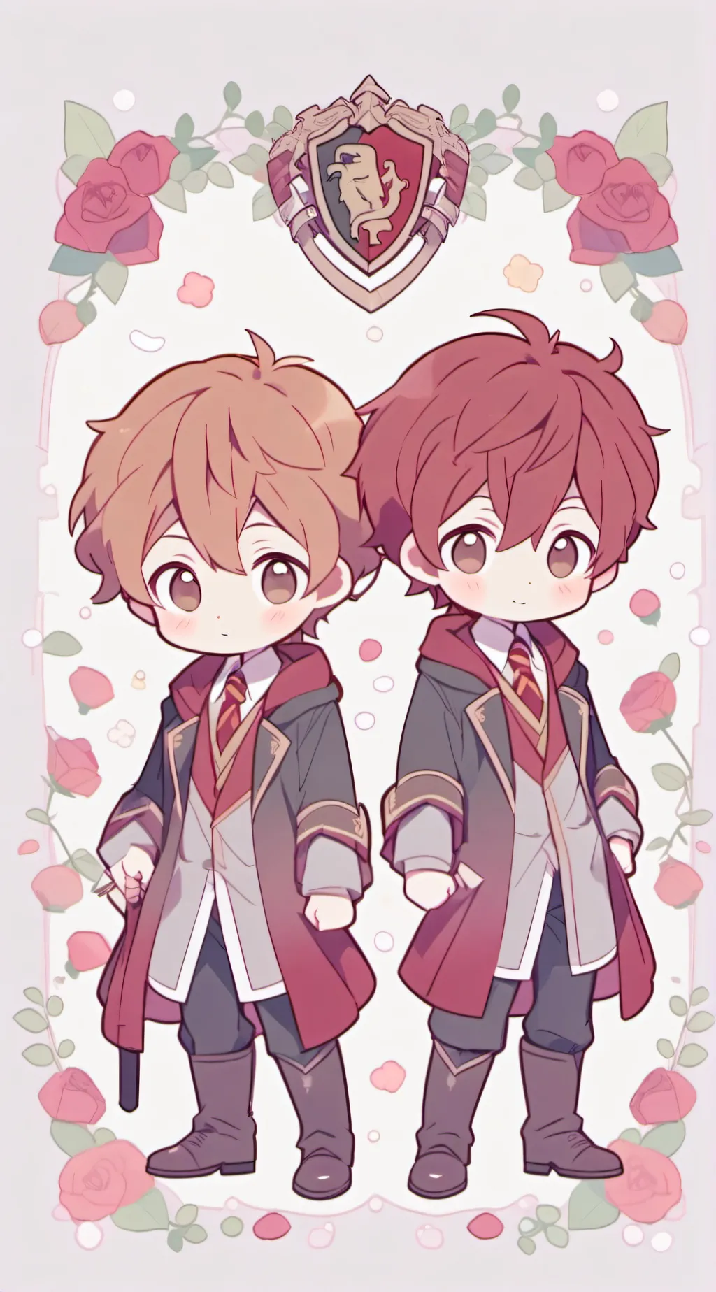 ai character: Fred and George  background