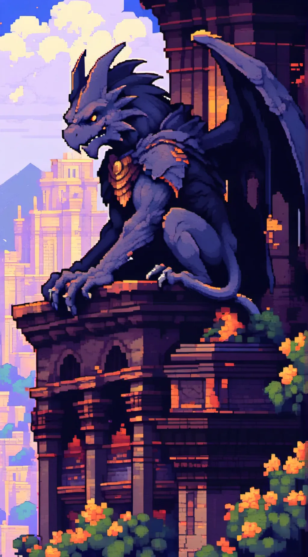 ai character: Male gargoyle background