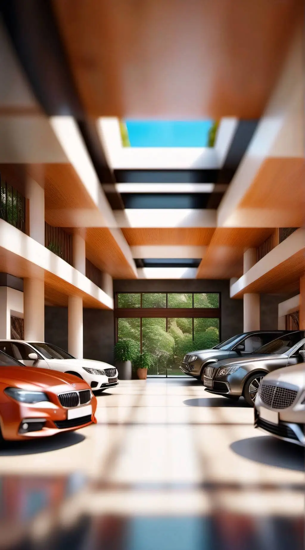 ai character: secret car garage  background