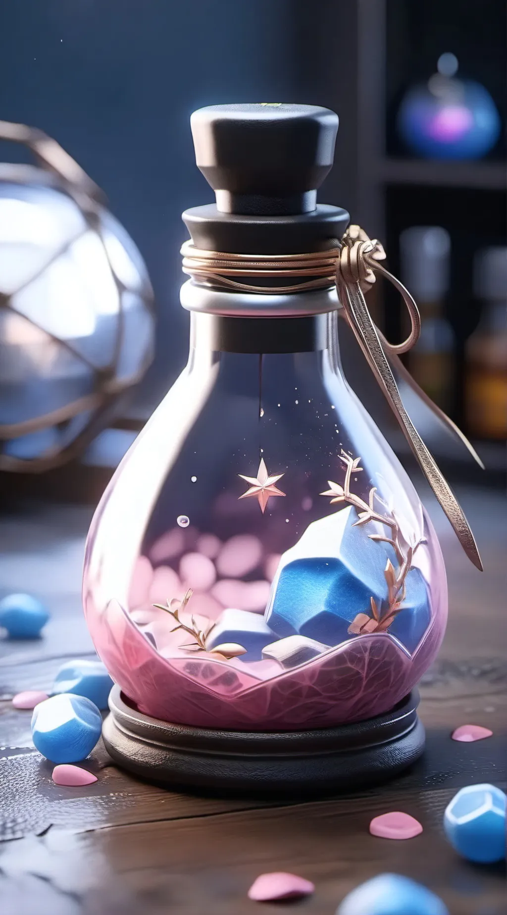 ai character: mermaid potion  background