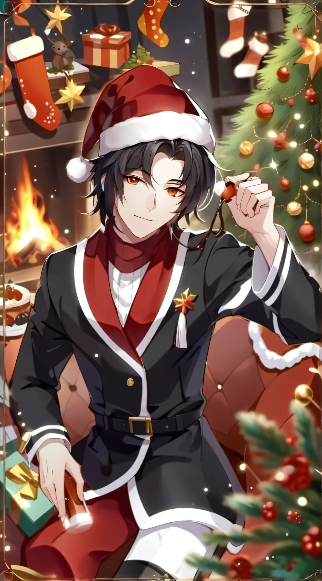 ai character: MHA Christmas  background