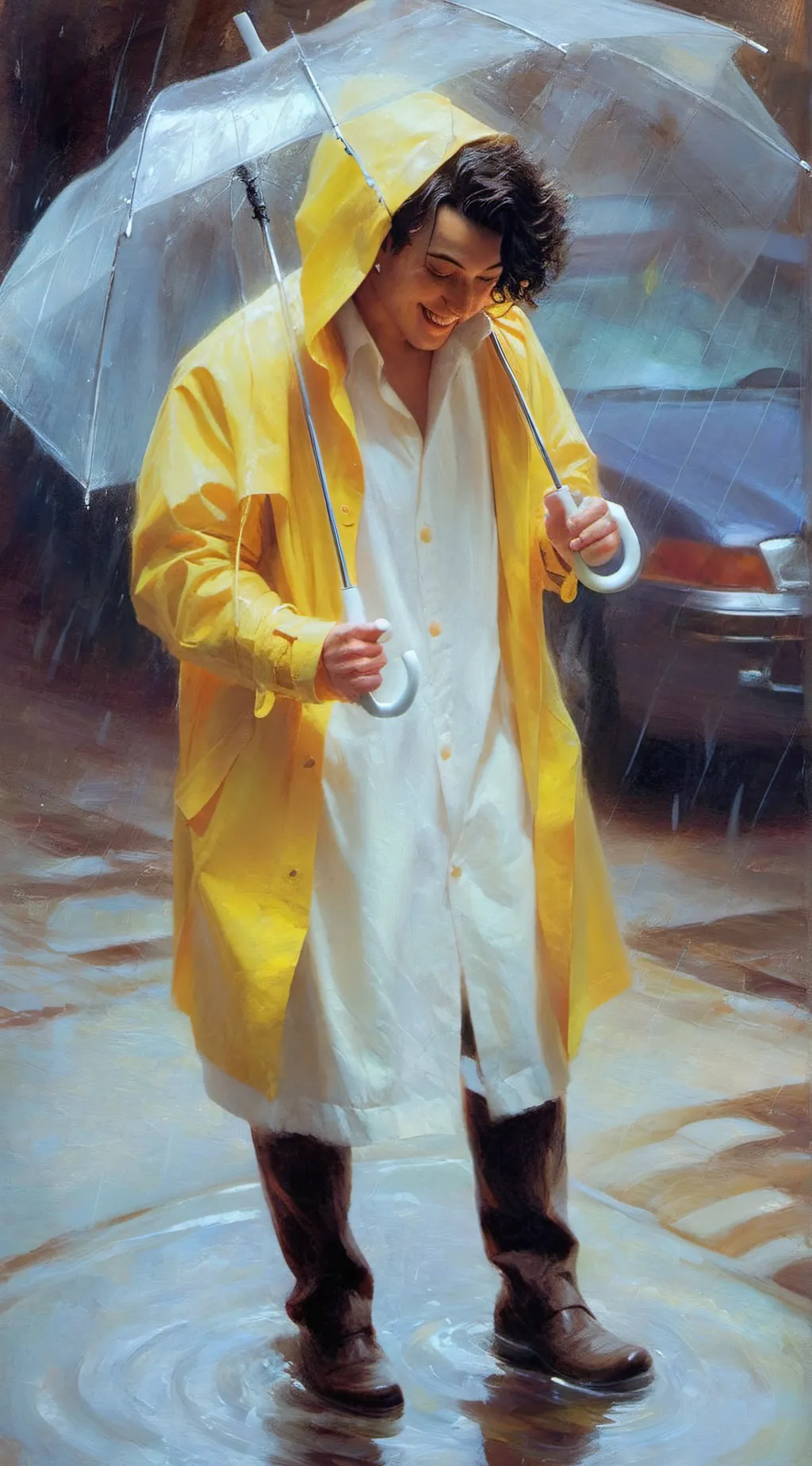 ai character: Dr.yellowraincoat background