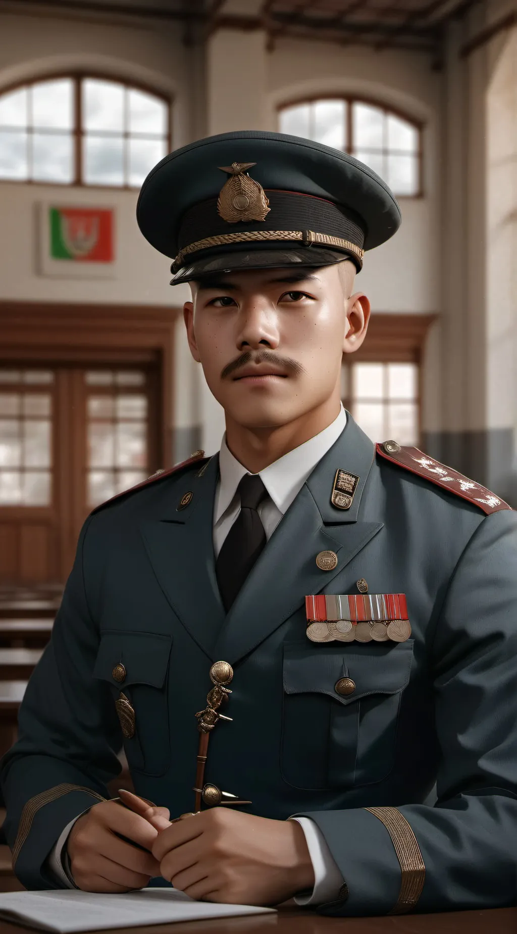 ai character: FPE Red Au background