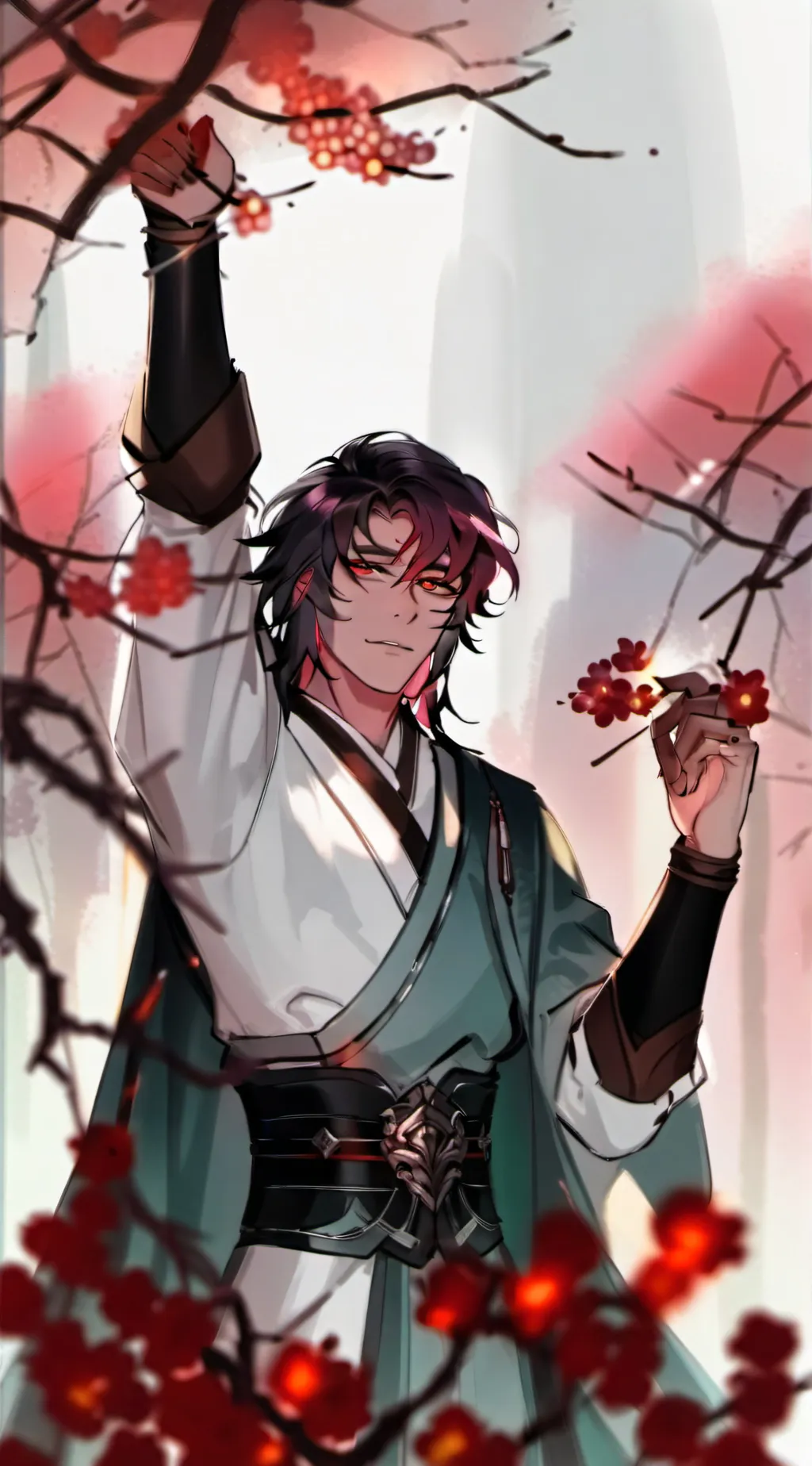 ai character: 𖤐Kai✿ background