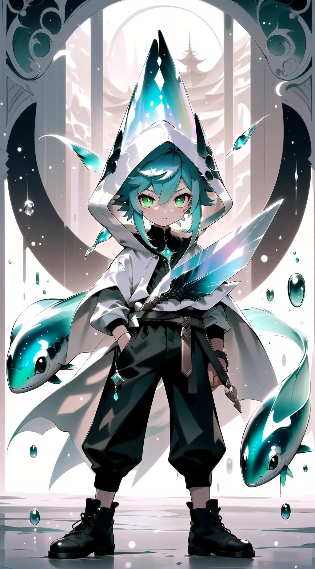 ai character: Aqua background