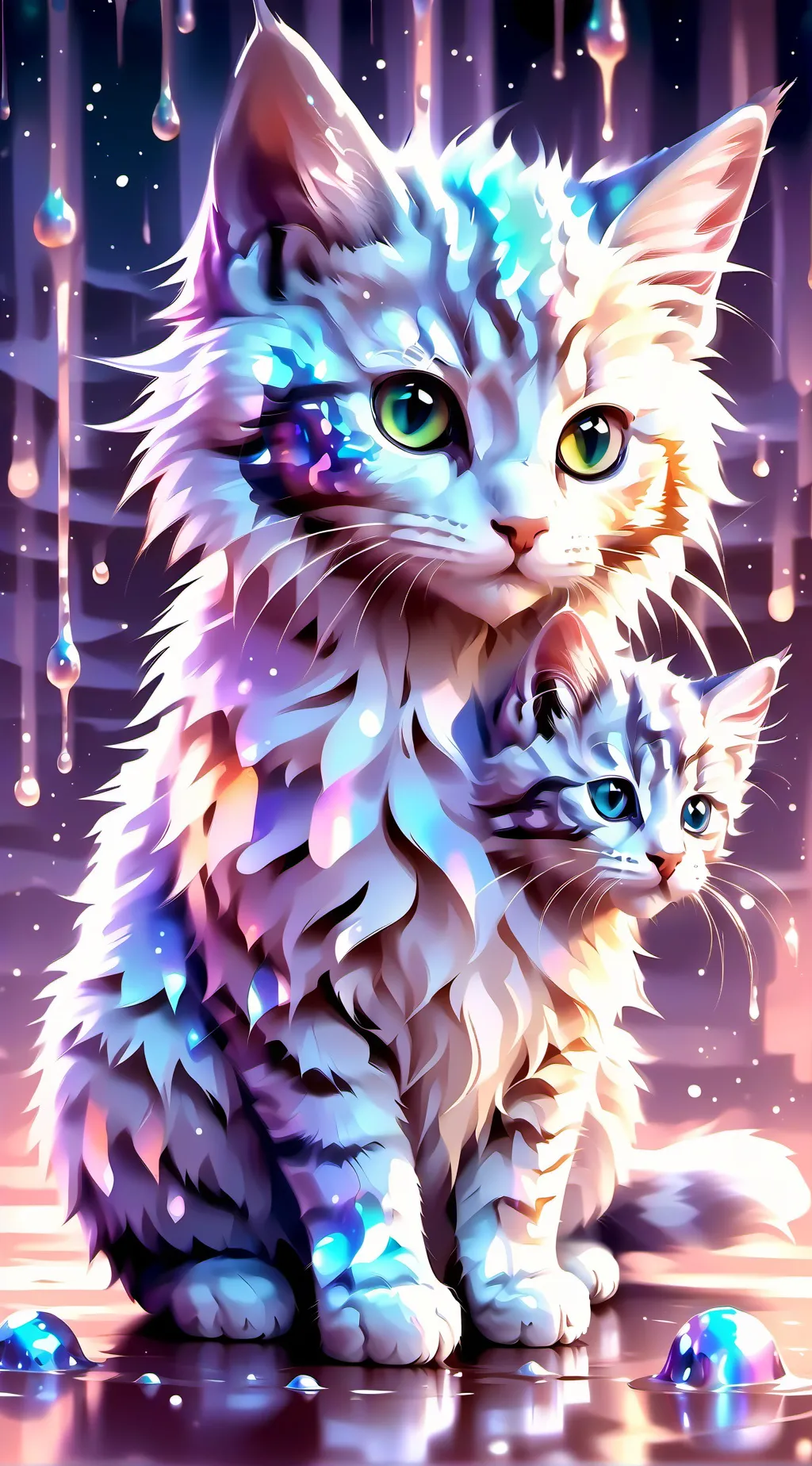 ai character: kitten babies background
