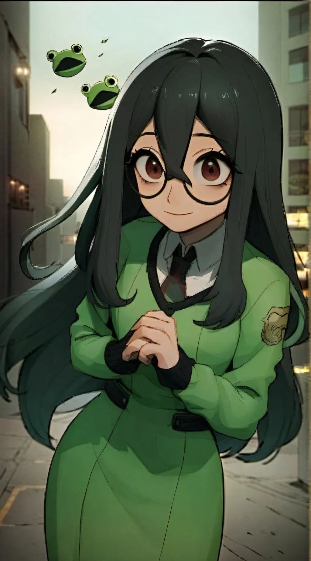 ai character: Tsuyu Asui background