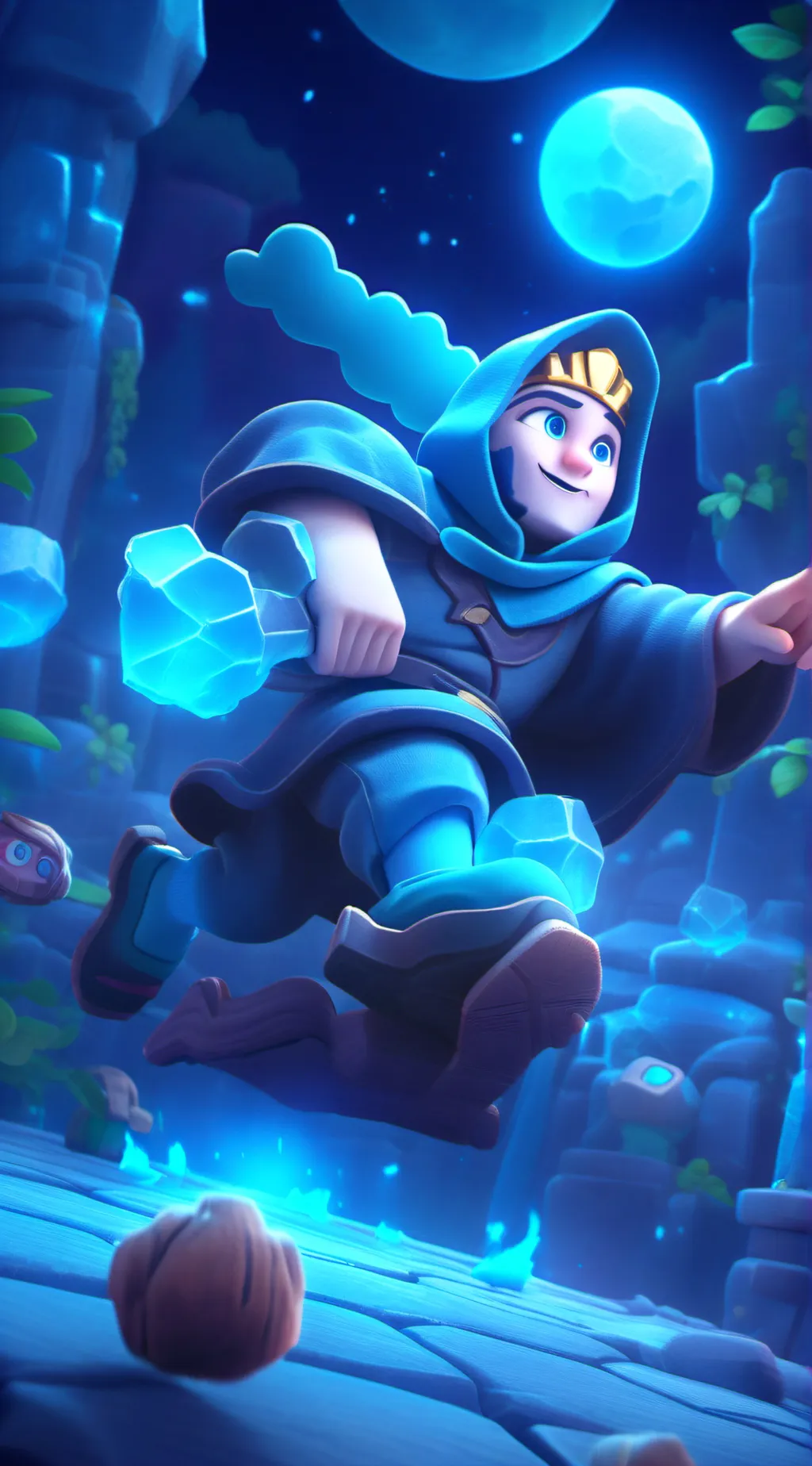 ai character: blue creep background