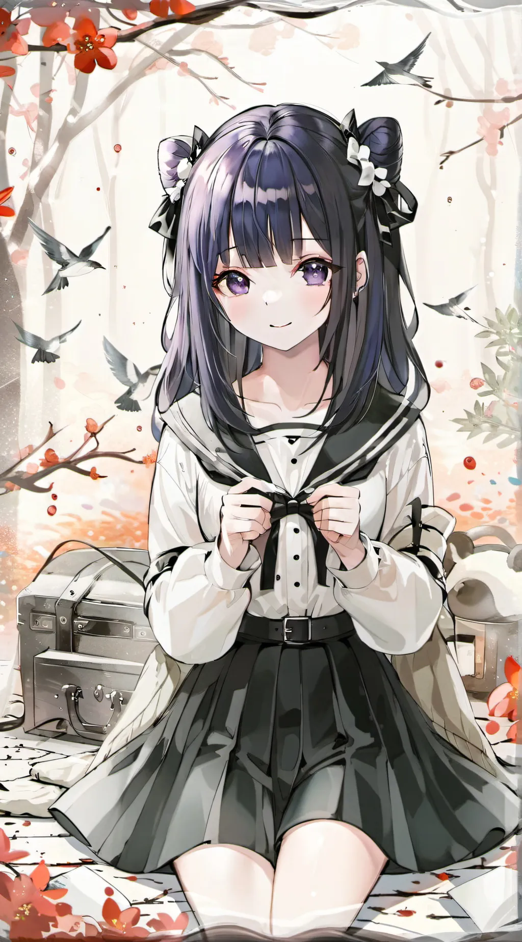 ai character: Violet background