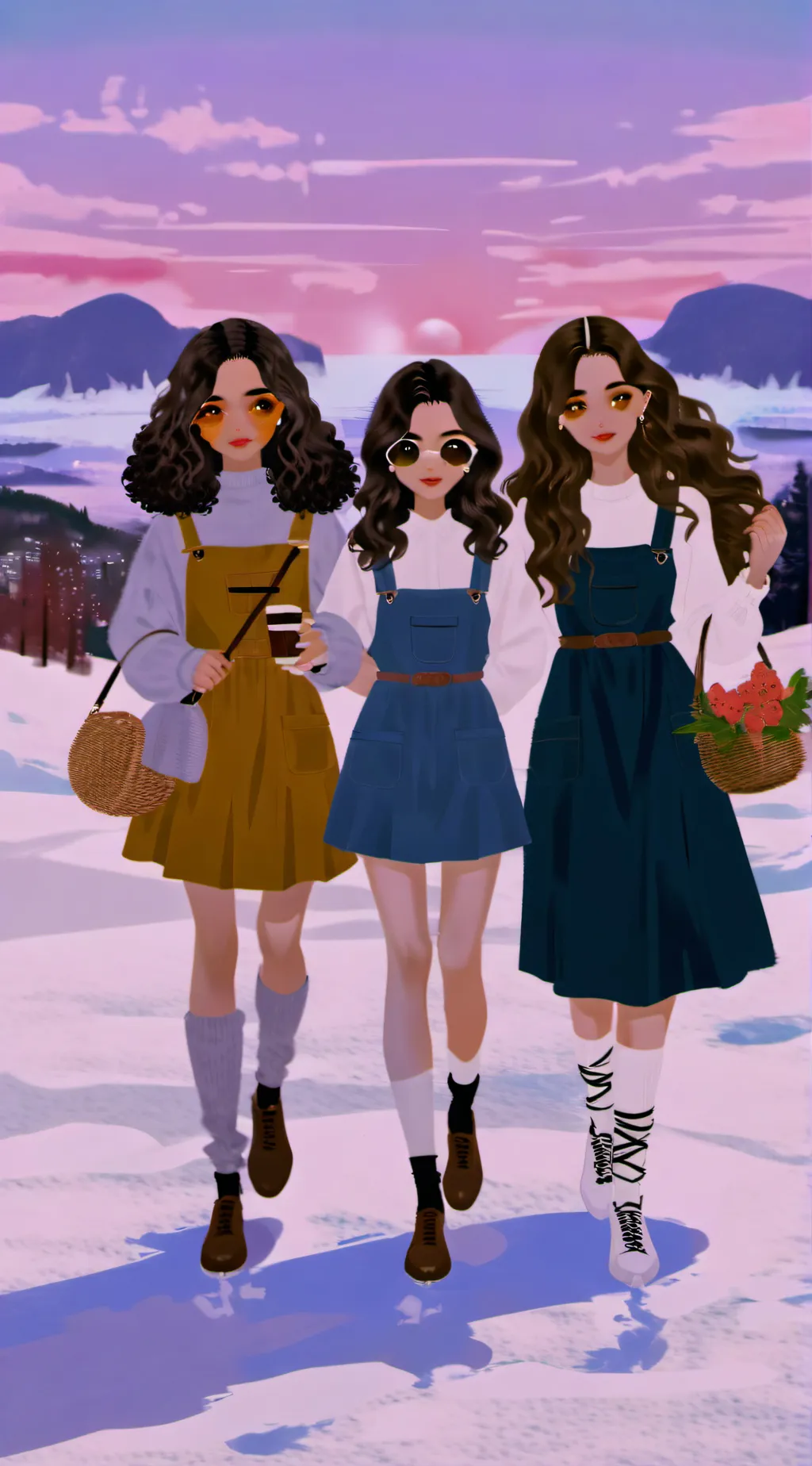 ai character: Three girls background