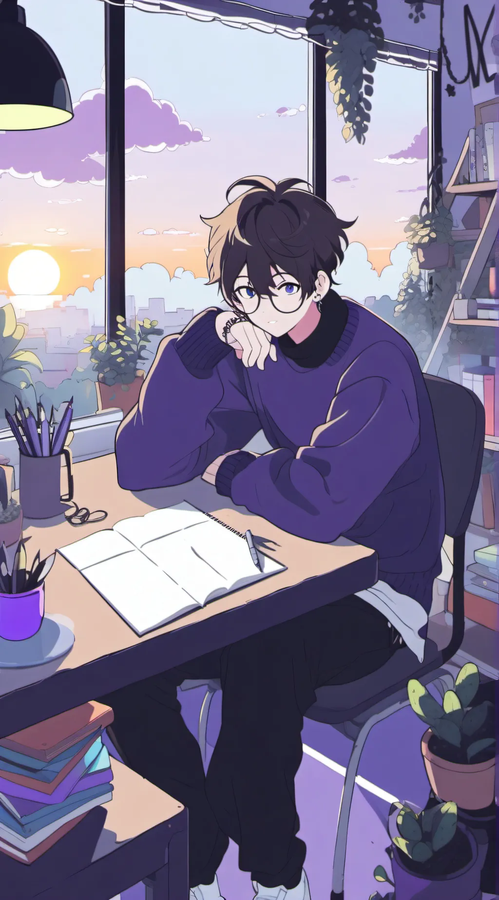 ai character: 💜💚Eddsworld💙 background