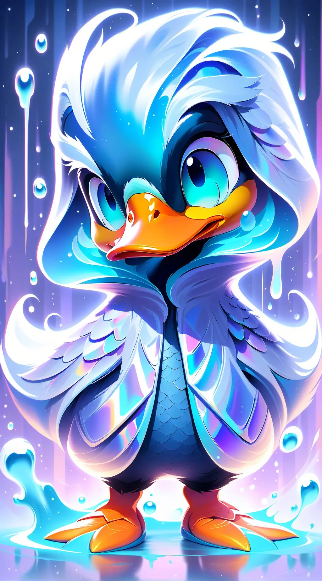 ai character: duck  background