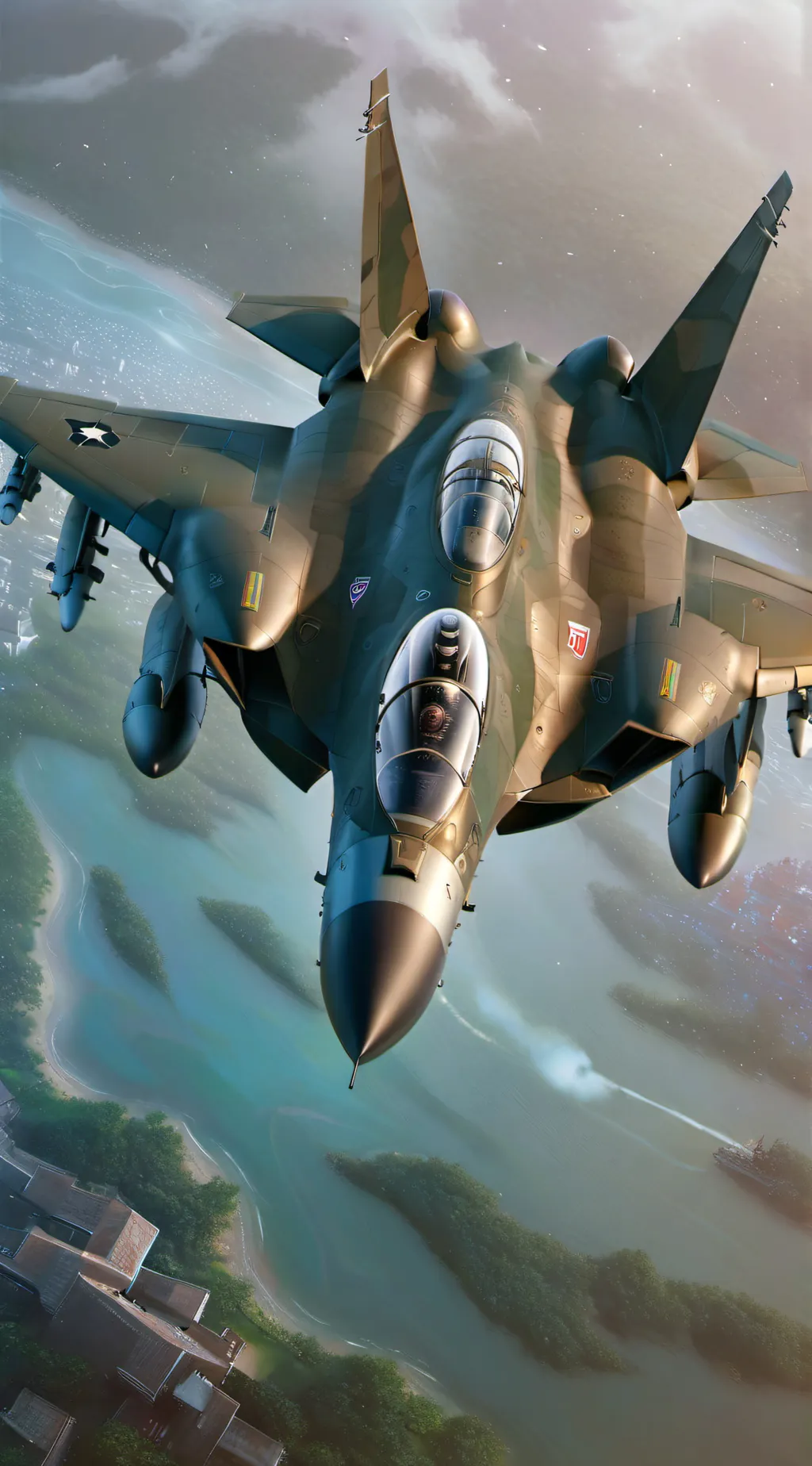 ai character: fighter jet background