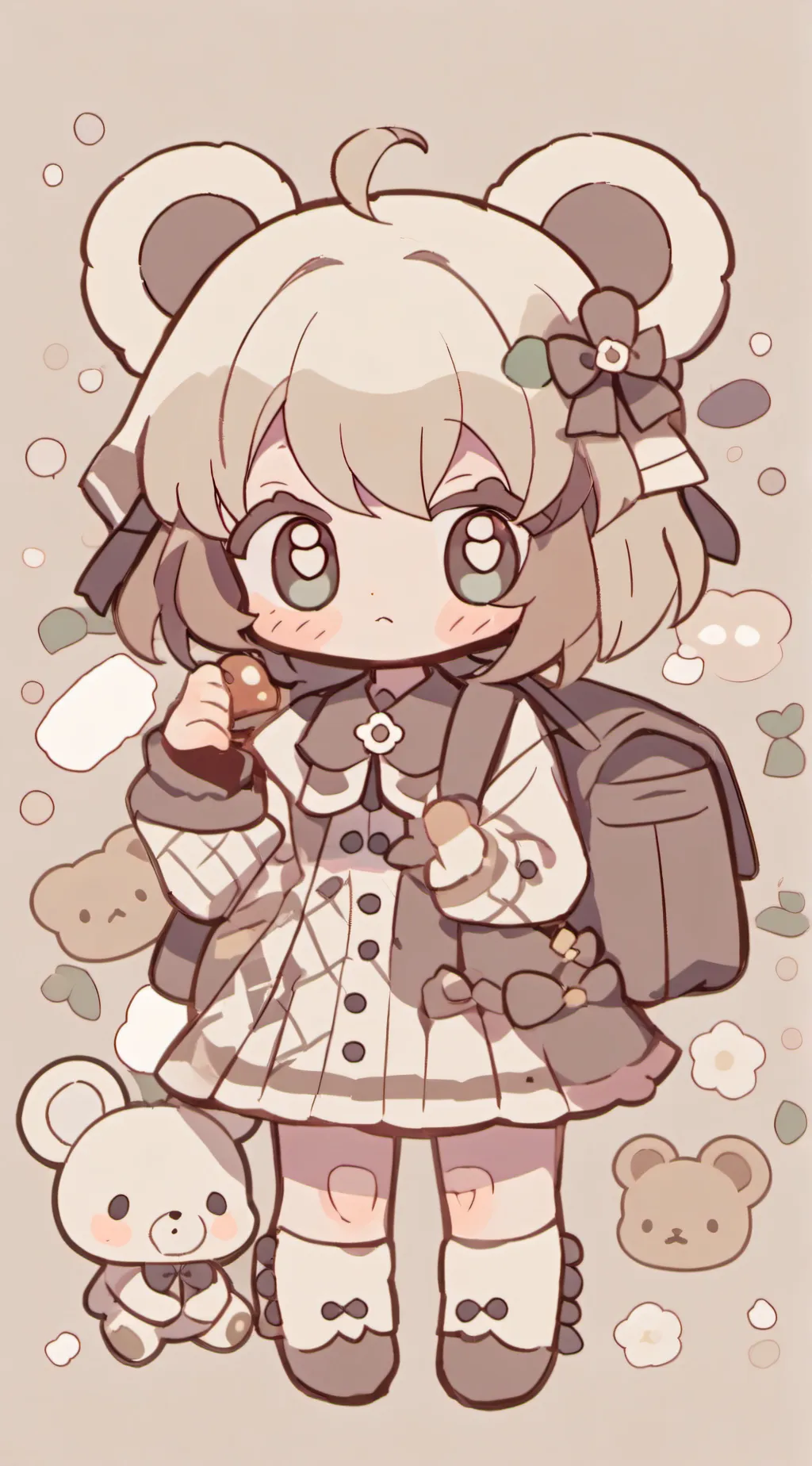 ai character: MHA Teddy bear  background