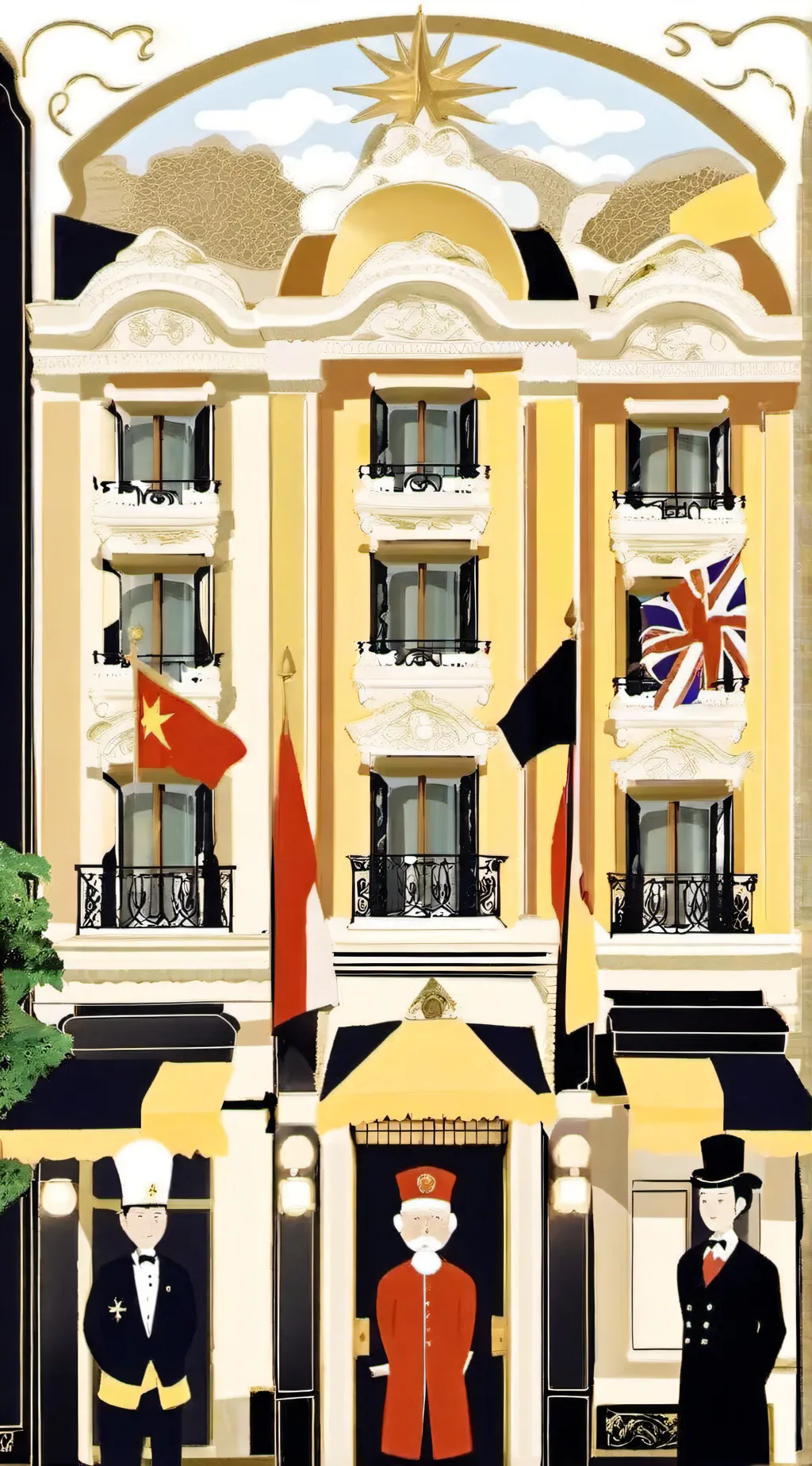 ai character: Countryhuman hotel background