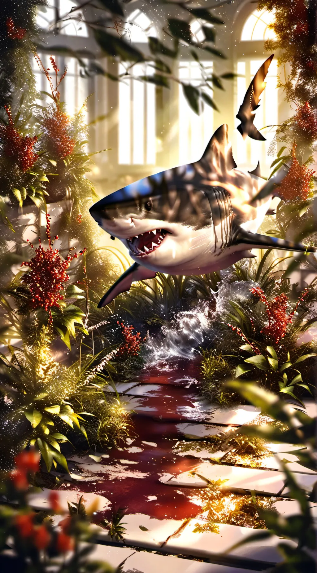 ai character: shark  background