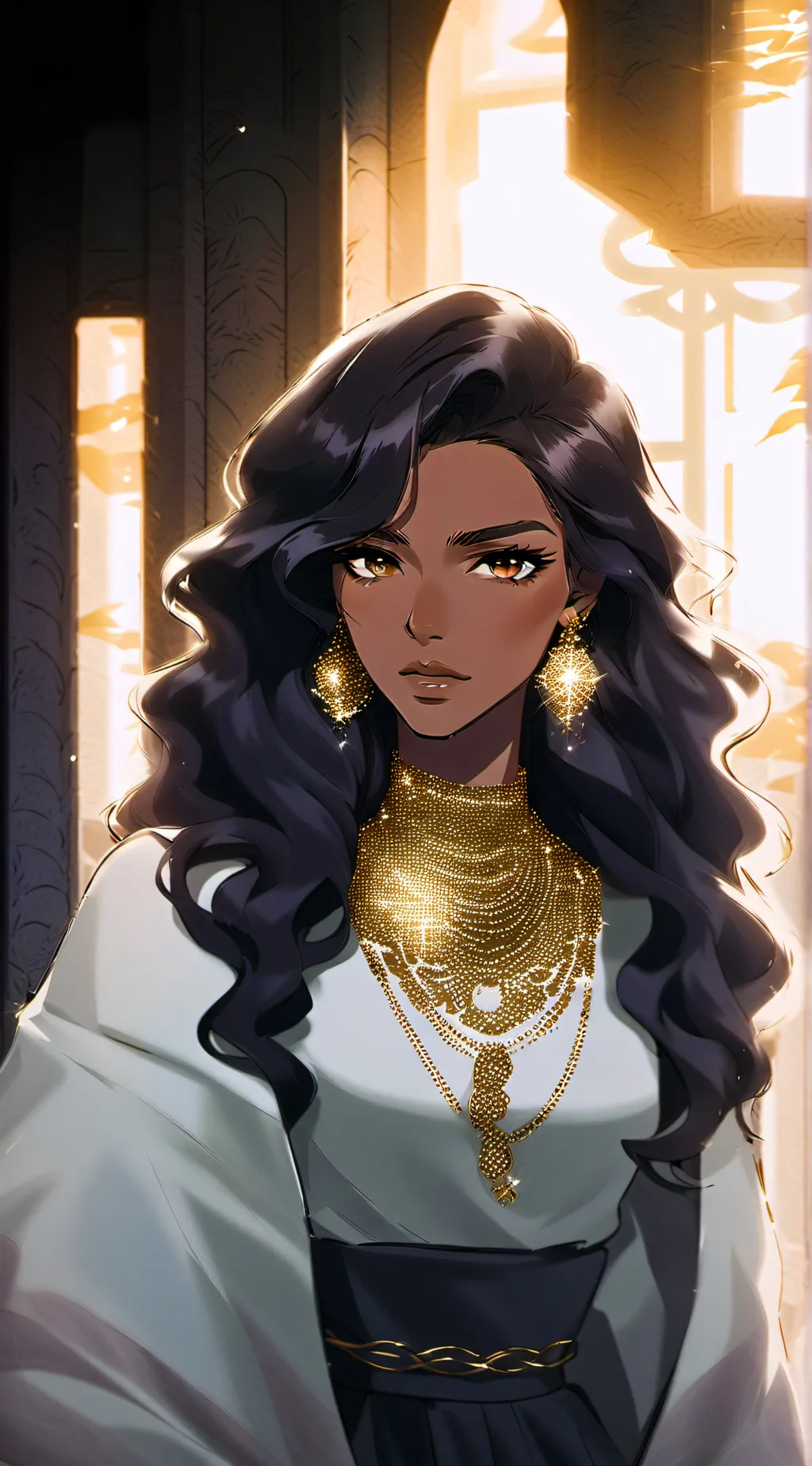 ai character: Queen Malena  background