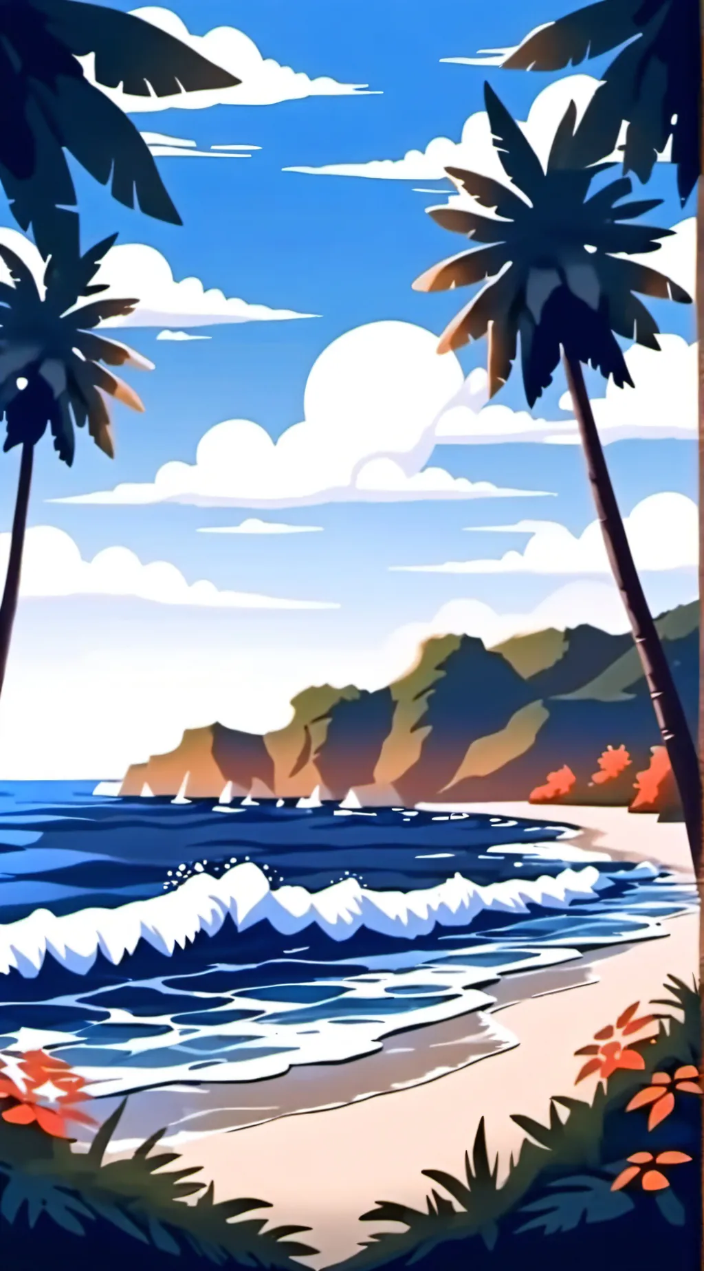 ai character: Beach background