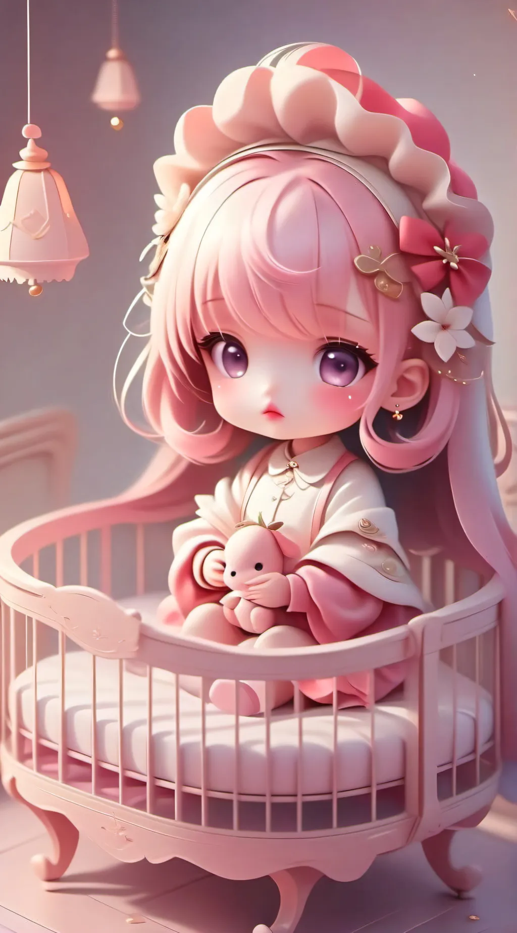 ai character: pink baby background