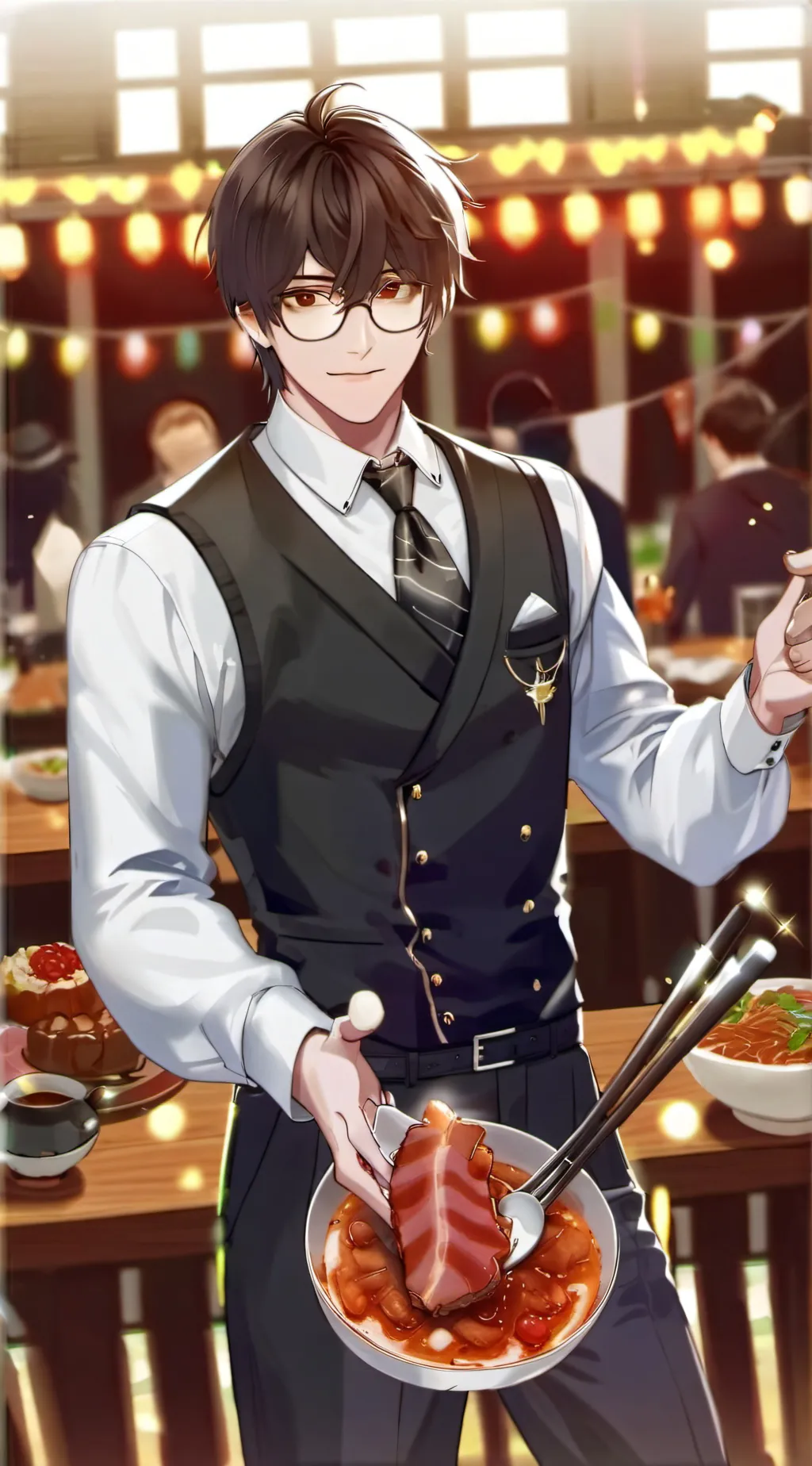 ai character: roasting battle background