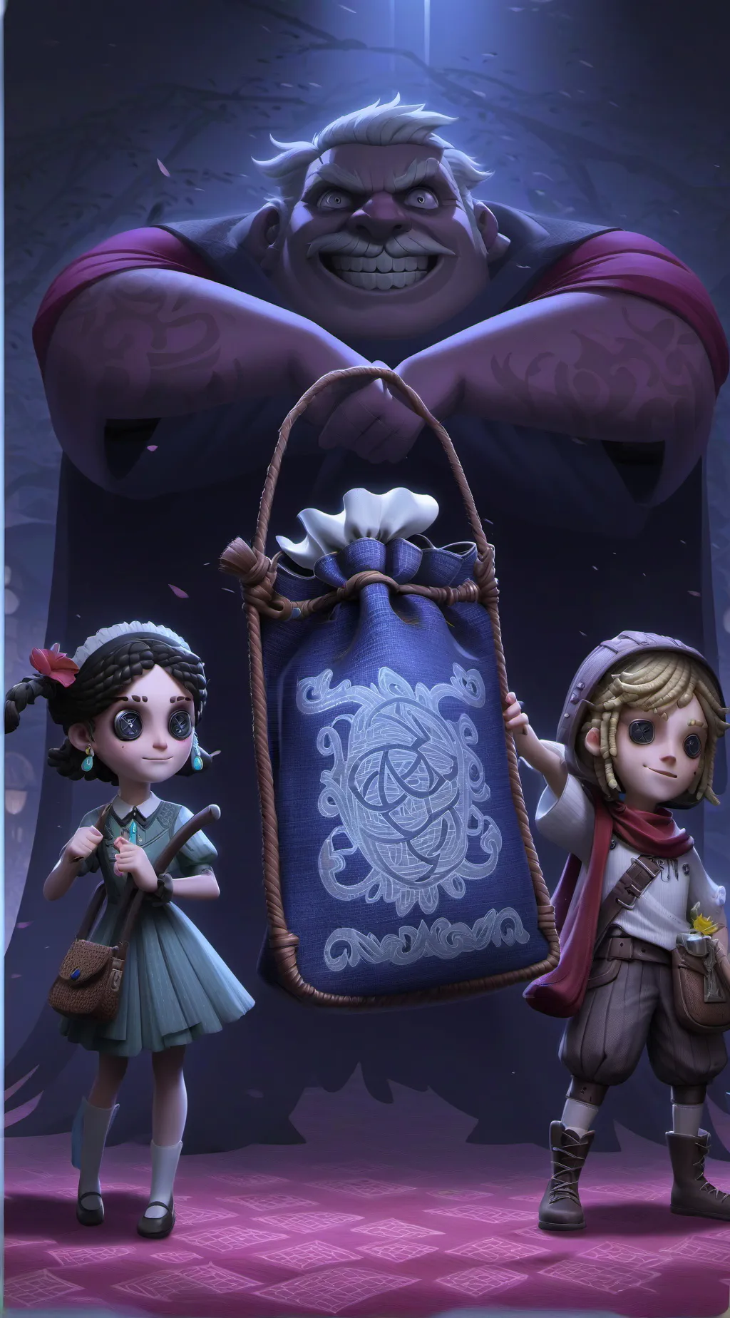 ai character: Walmart bag  background