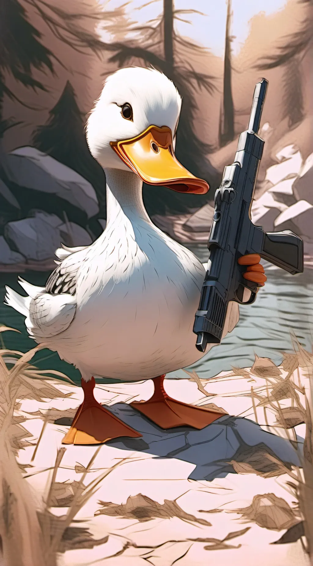 ai character: duck background