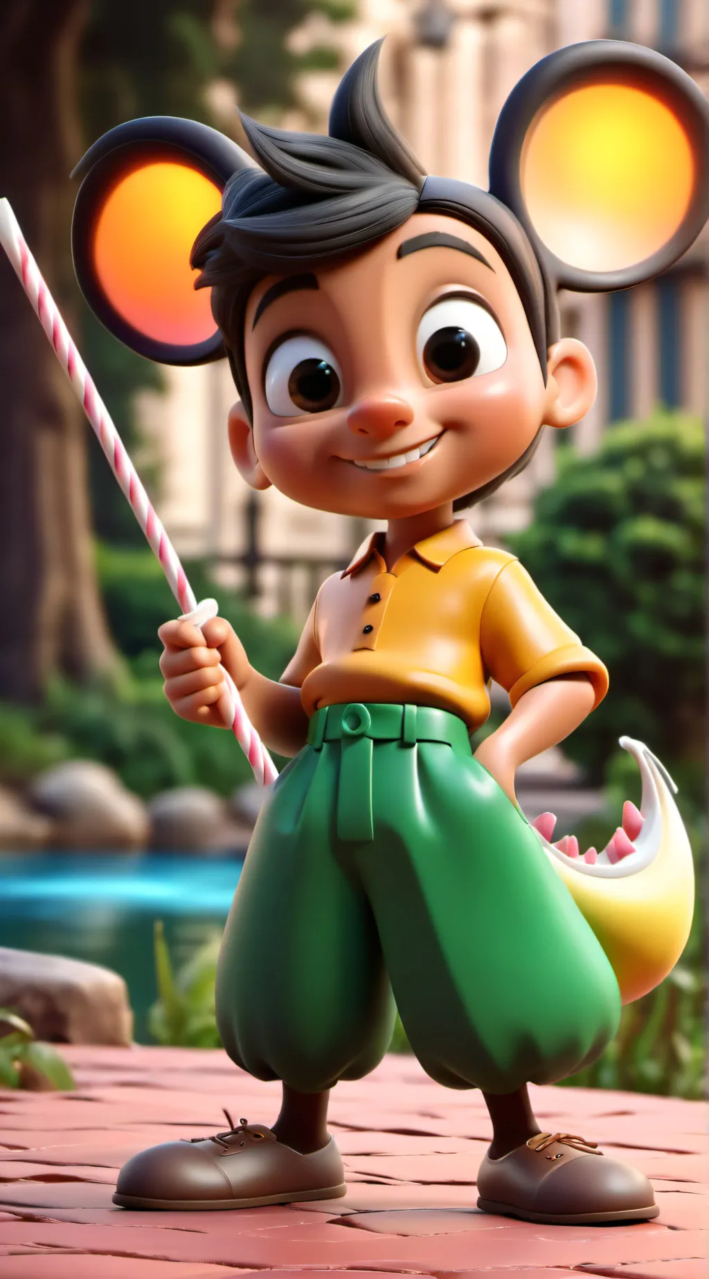 ai character: Taffy tails  background