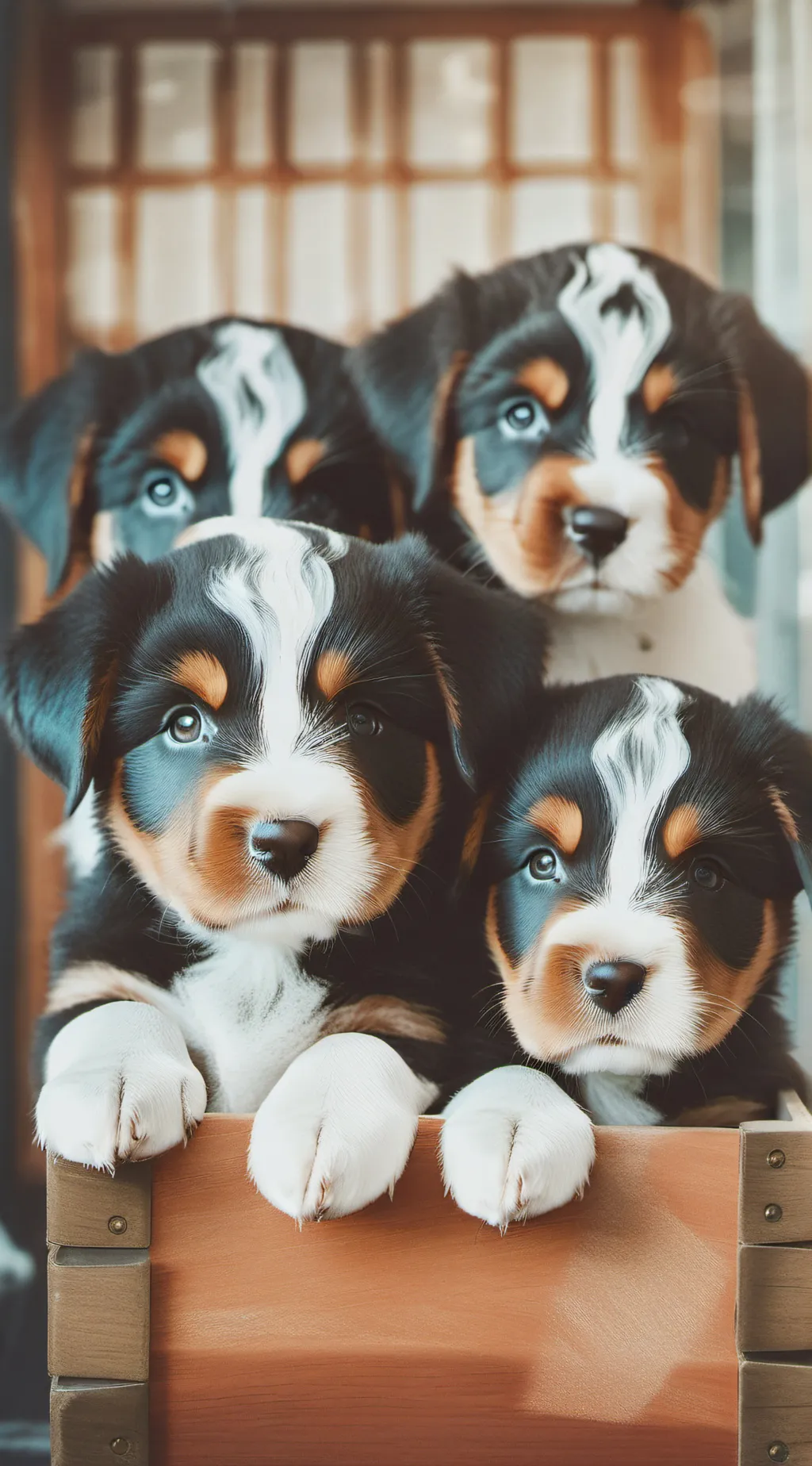 ai character: 4 doggies background